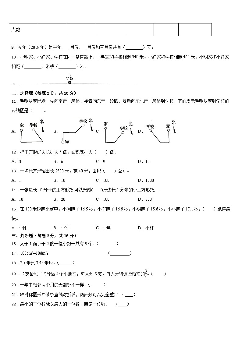 云南省玉溪市峨山彝族自治县2022-2023学年数学三下期末联考试题含答案第2页