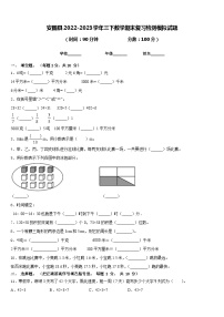 安图县2022-2023学年三下数学期末复习检测模拟试题含答案