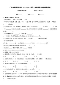 广东省惠州市惠阳区2022-2023学年三下数学期末调研模拟试题含答案