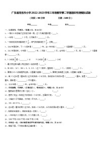 广东省茂名市小学2022-2023学年三年级数学第二学期期末检测模拟试题含答案