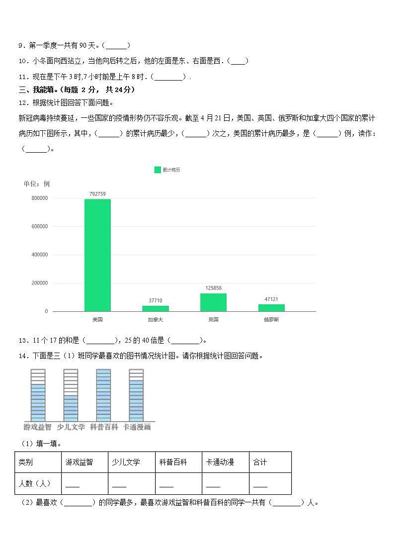 青海省西宁市城北区2022-2023学年三下数学期末复习检测模拟试题含答案第2页