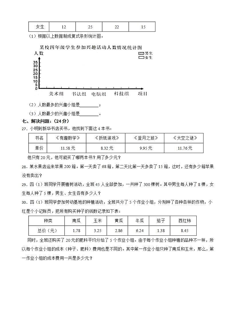 广东省江门市新会区2022-2023学年四年级下学期数学期末试卷03