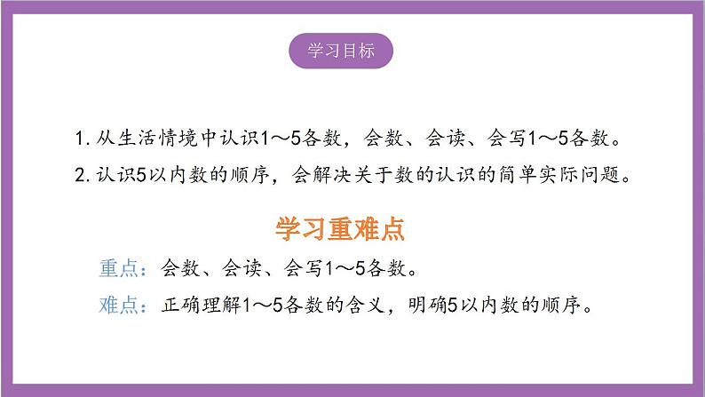 苏教版数学一年级上册 5.1  认识1~5课件02
