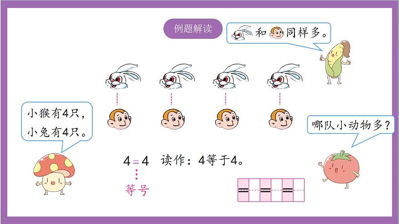 苏教版数学一年级上册 5.4  认识=、＞和＜课件05