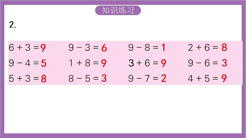 苏教版数学一年级上册 练习七 八 九课件04