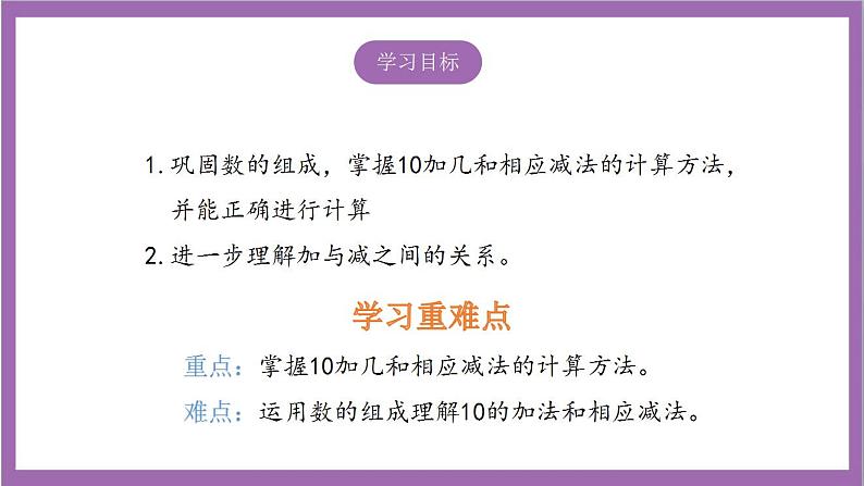 苏教版数学一年级上册 9.3  10加几和相应的减法课件02