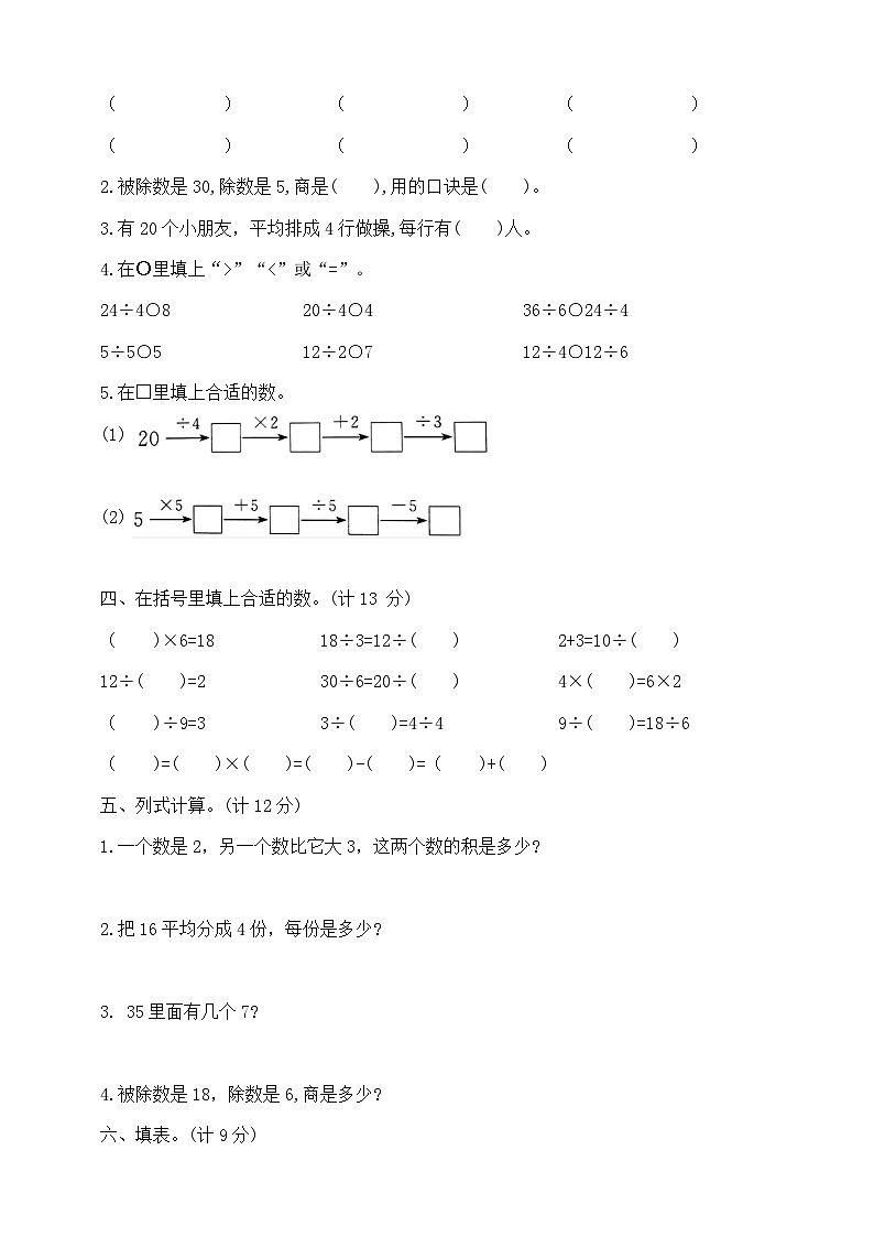 【单元测试】苏教版数学二年级上册--第四单元 提优夺冠密卷A（含答案）第2页
