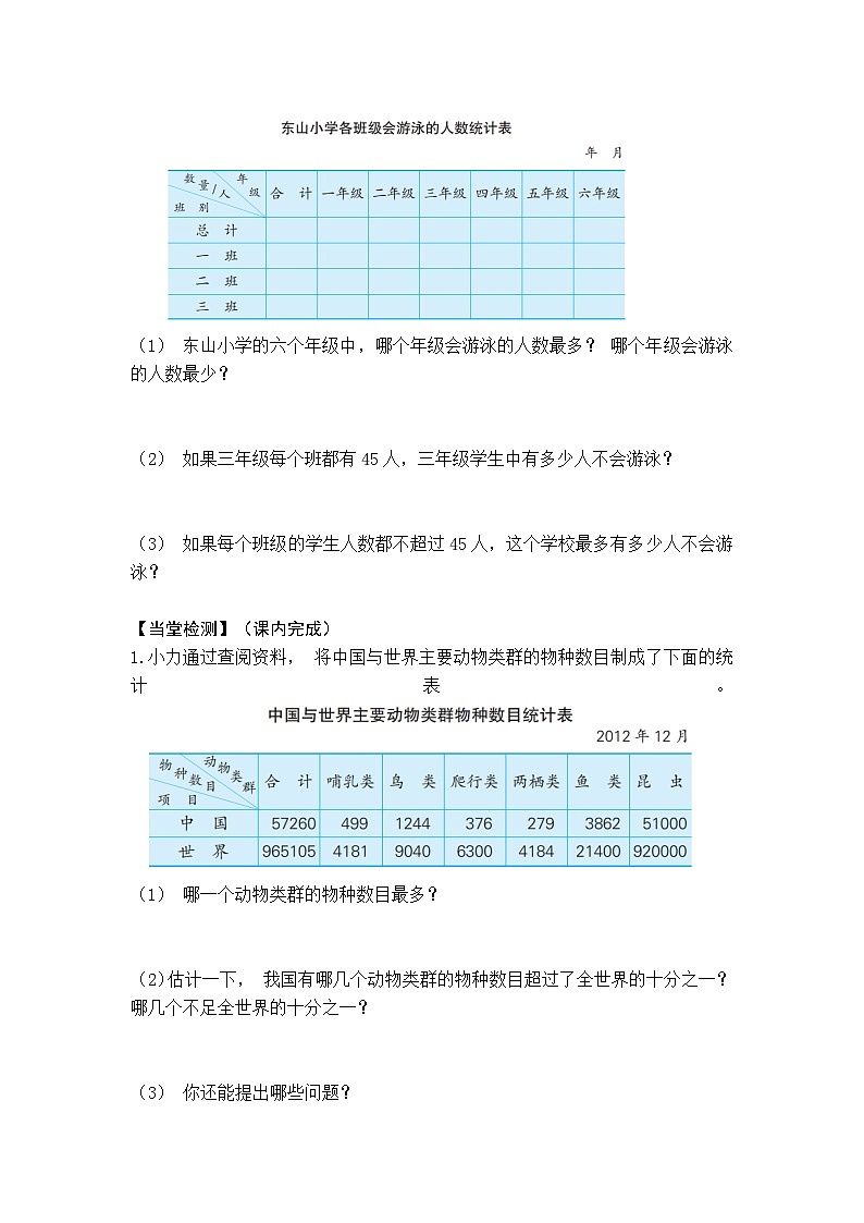 【同步学习单】苏教版数学五年级上册--第6单元 统计表和条形统计图（学案）03