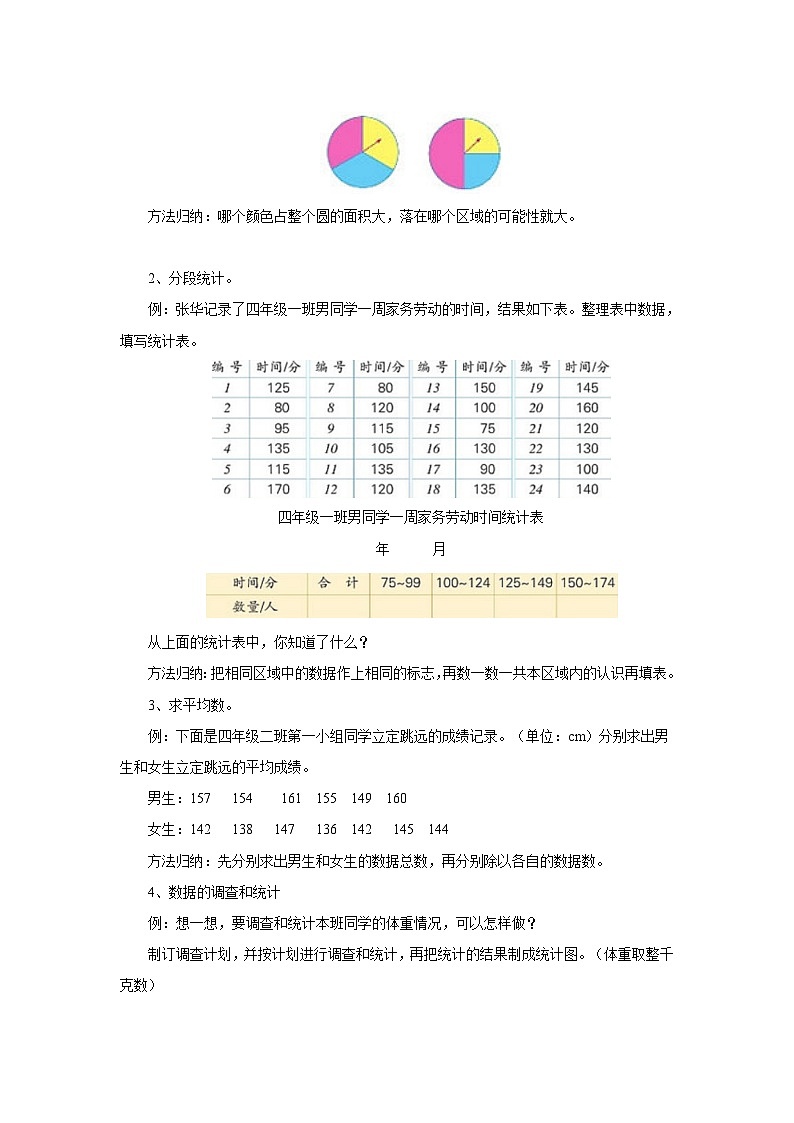 【同步教案】苏教版数学四年级上册--9.4统计表和条形统计图、可能性整理与复习 教案02