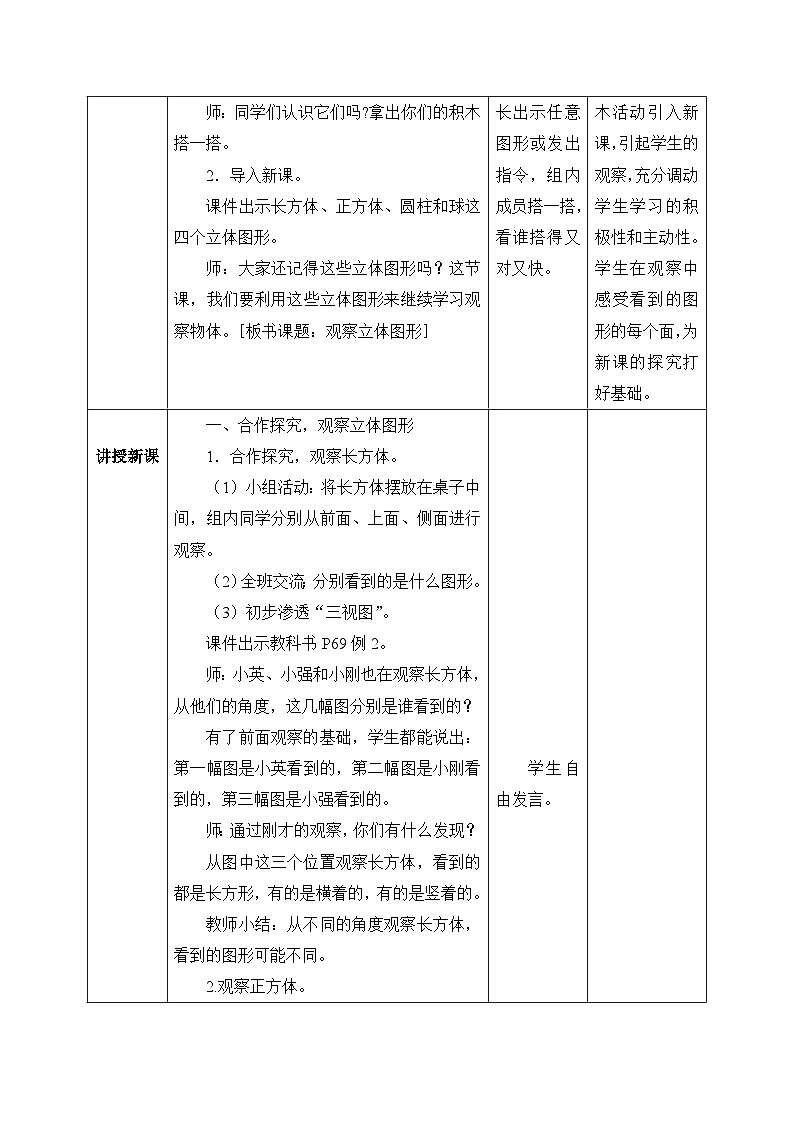 【核心素养】人教版小学数学二年级上册 5.2《观察立体图形》   课件+教案+同步分层作业（含教学反思和答案）02