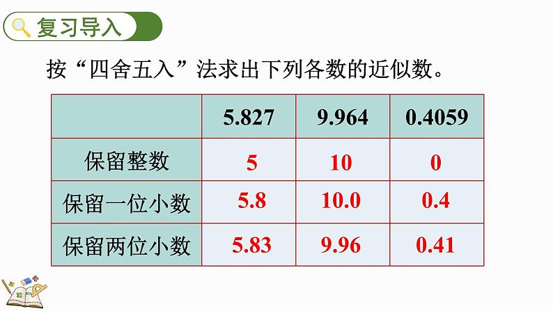 人教版数学五年级上册3.8 用“四舍五入”法取商的近似数课件02