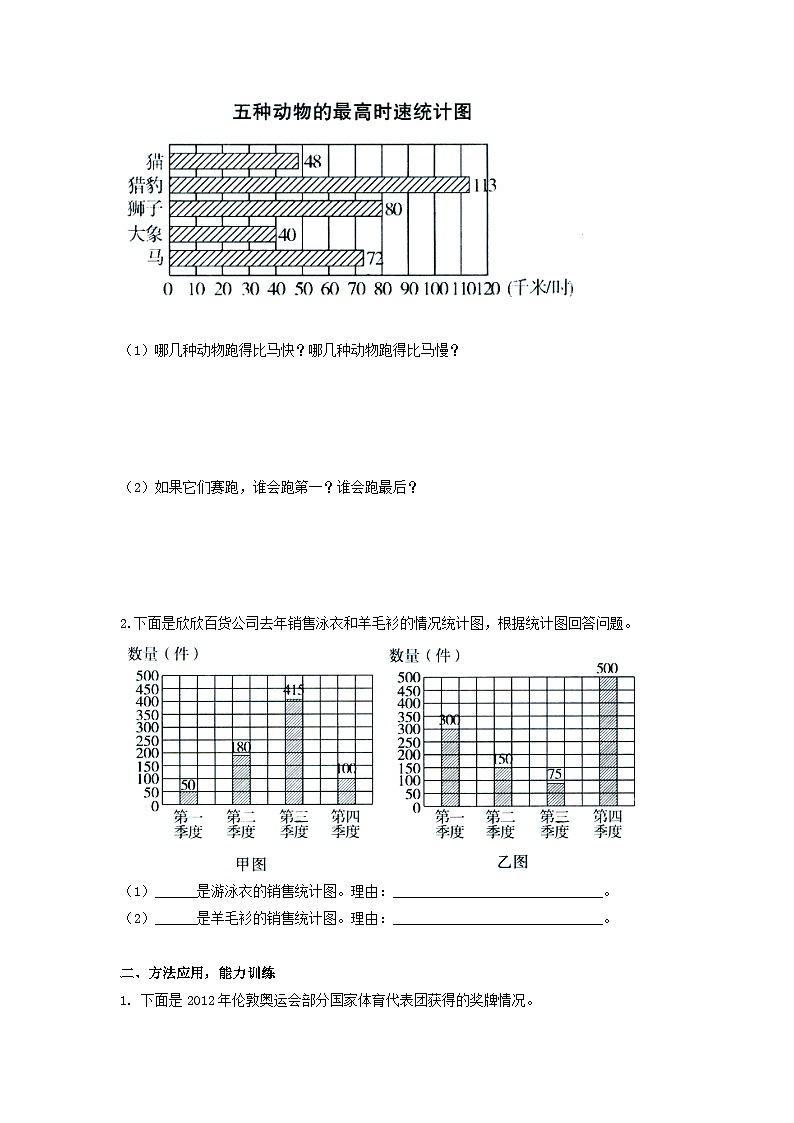 【同步练习】冀教版数学四年级上册--第八单元《读统计图求平均数》一课一练（含答案）第2页