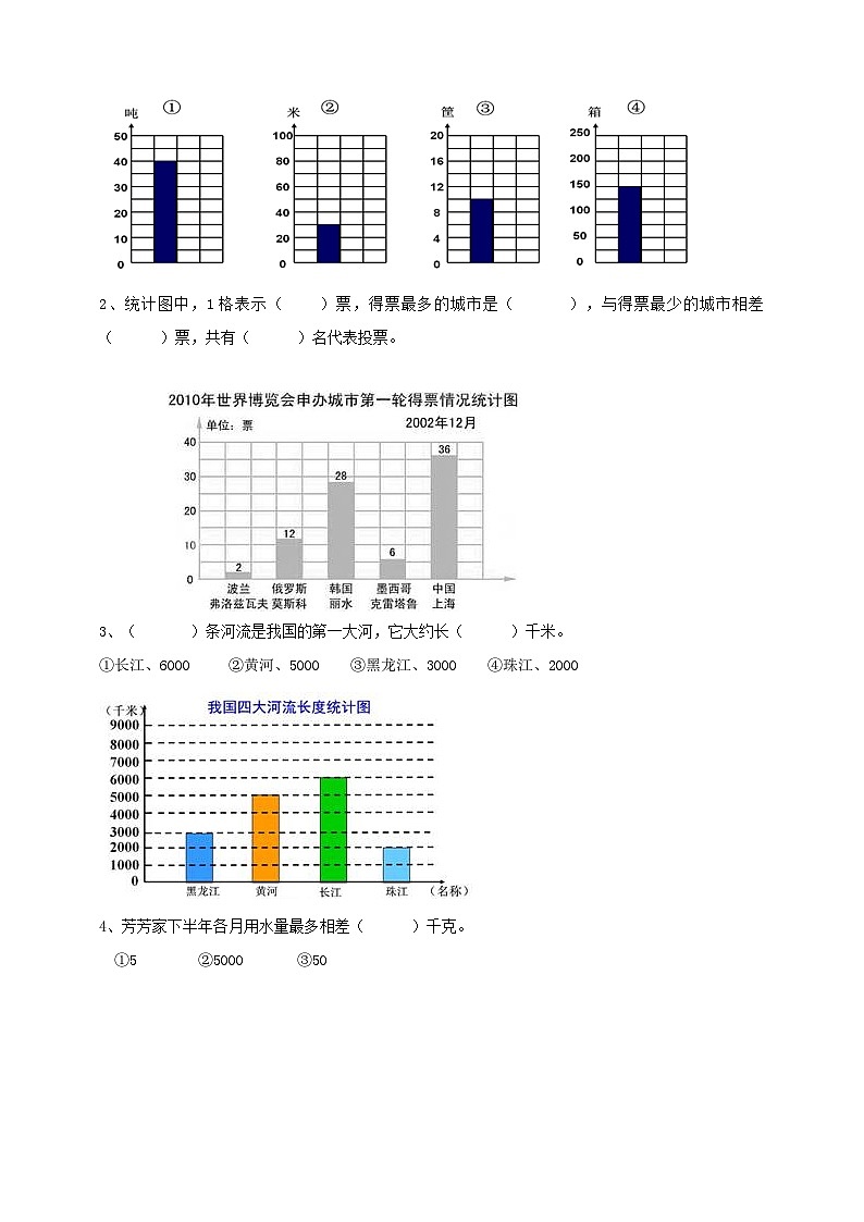 【导学精练】人教版数学四年级上册--7.2《1格表示多个单位的条形统计图》导学案+练习02