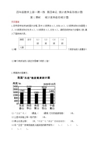 【综合训练】苏教版数学四年级上册--4.1统计表和条形统计图  课课练（含答案）