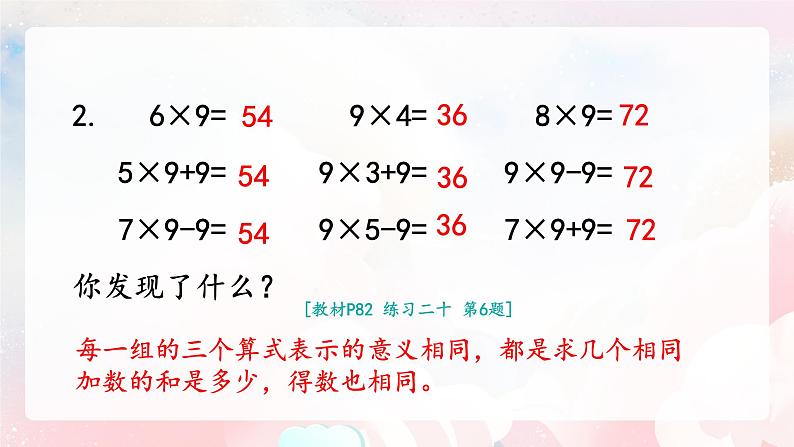 【核心素养】人教版小学数学二年级上册 6.5《练习课》   课件+教案+同步分层作业（含教学反思和答案）05