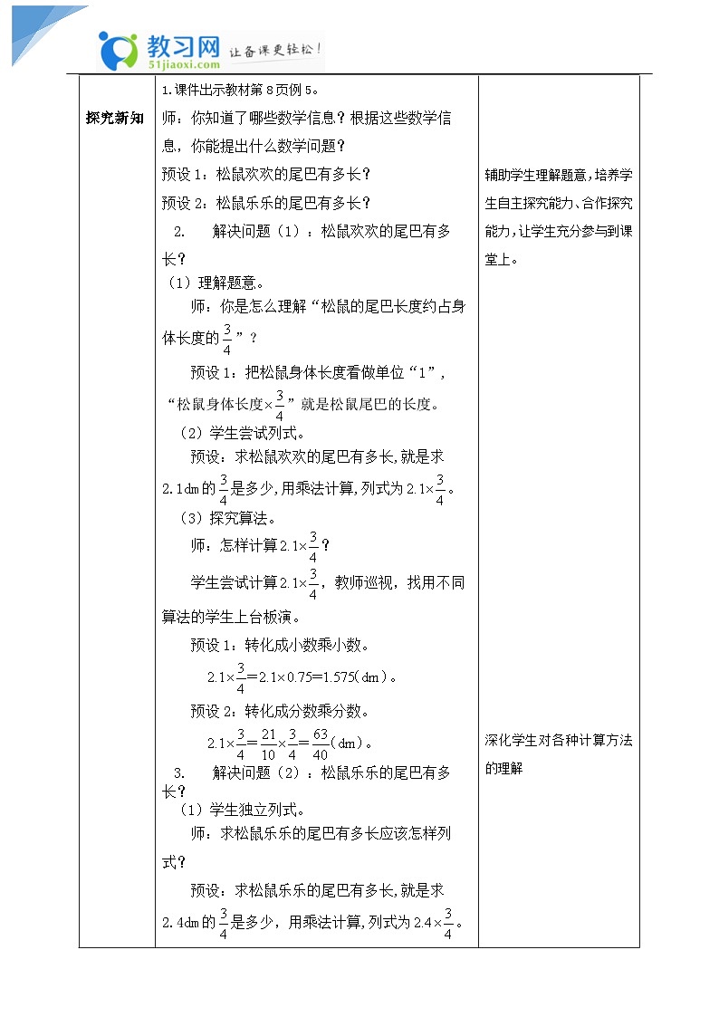 【核心素养】人教版六年级上册-1.5 小数乘分数- 课件+教案+学案+分层作业（含教学反思和答案）02
