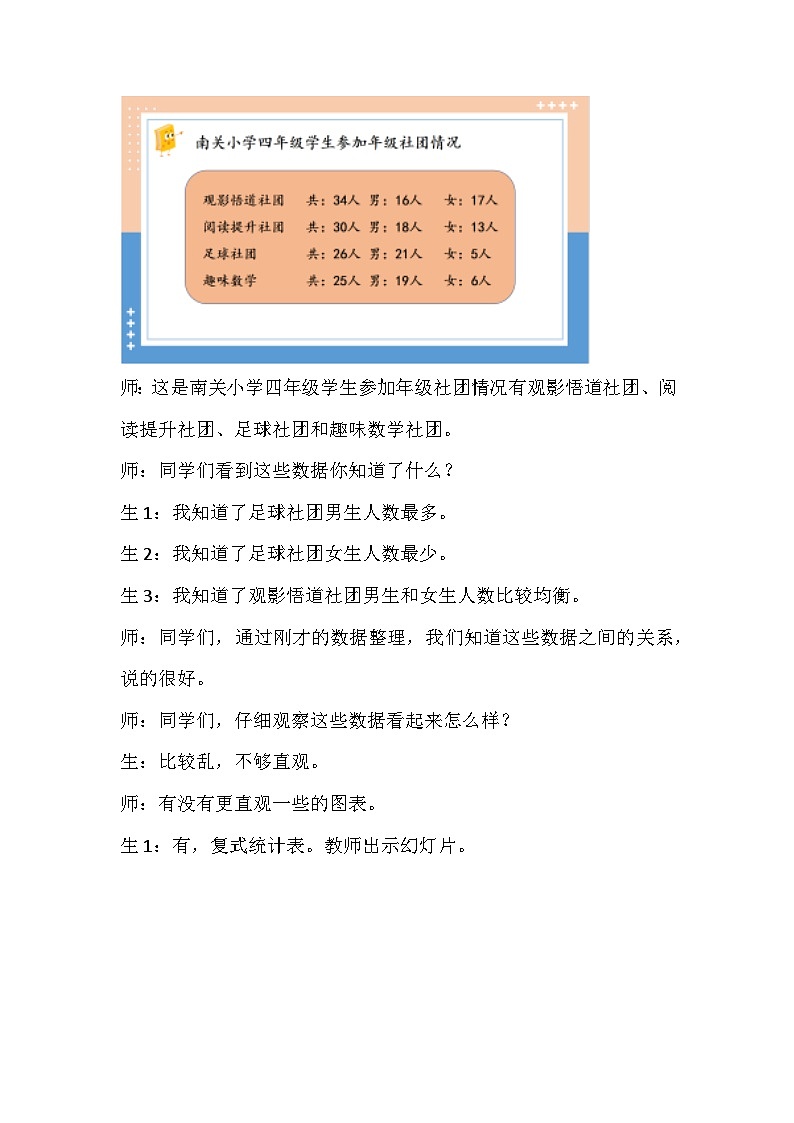冀教版数学四年级上册《复式条形统计图》教学设计03