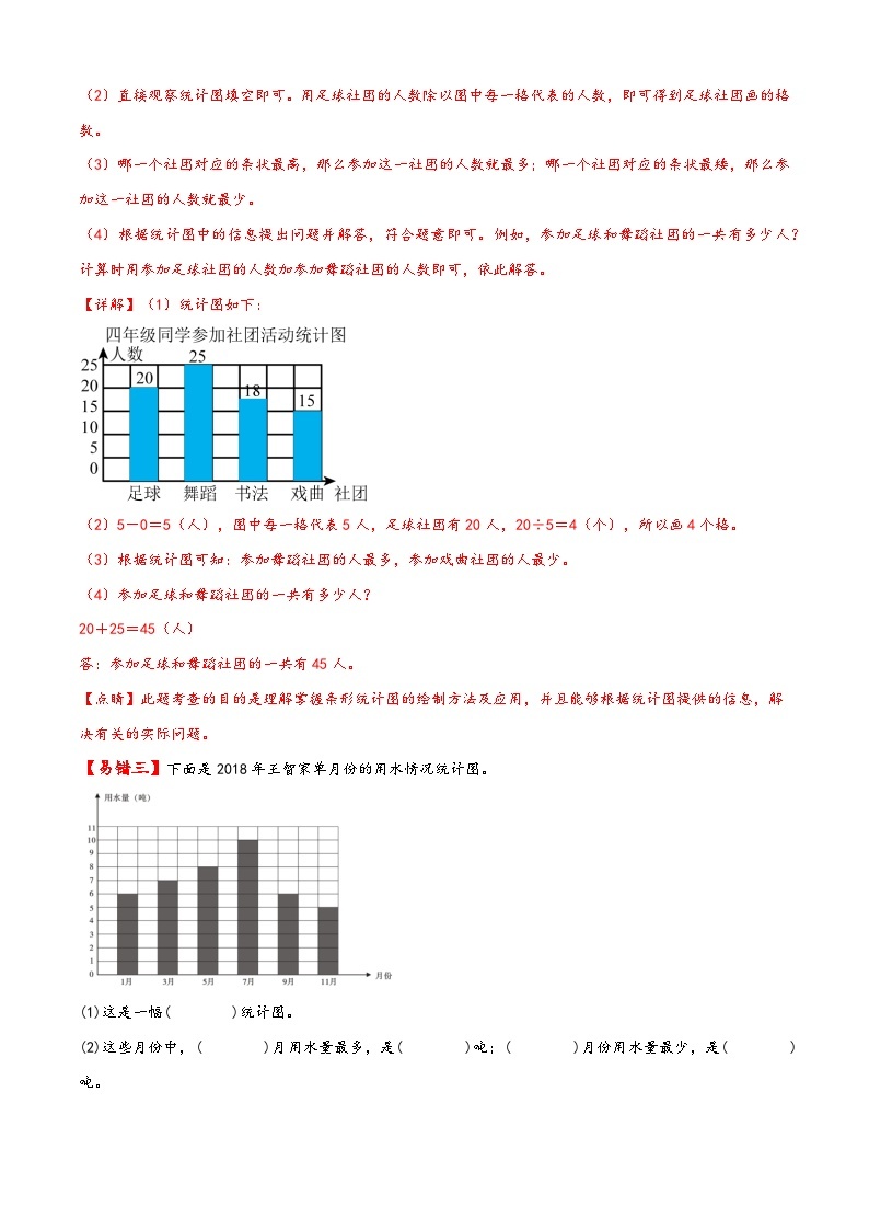 【易错精编讲义】北师大版数学四年级下册：第12讲《条形统计图》知识梳理讲义+易错练习03
