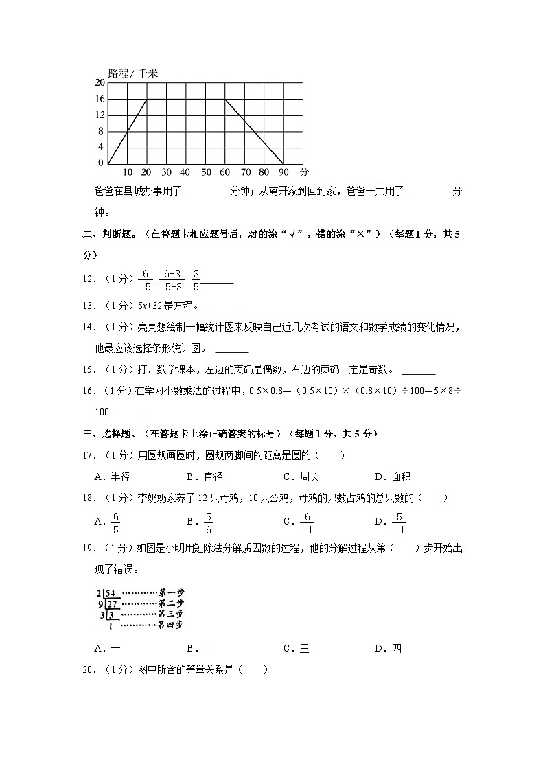 2022-2023学年贵州省毕节市赫章县五年级下学期期末数学试卷（含解析）02