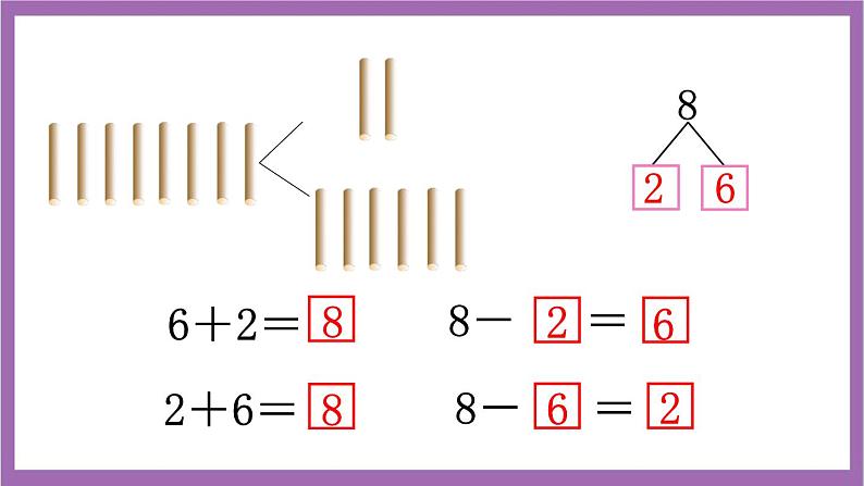 西师大版 数学一年级上册 2.3.1  8，9的加减法 课件第5页