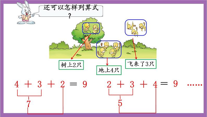 西师大版 数学一年级上册 2.5.1 连加 课件07