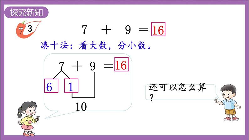 西师大版数学一年级上册5.1 9加几（2）课件第3页