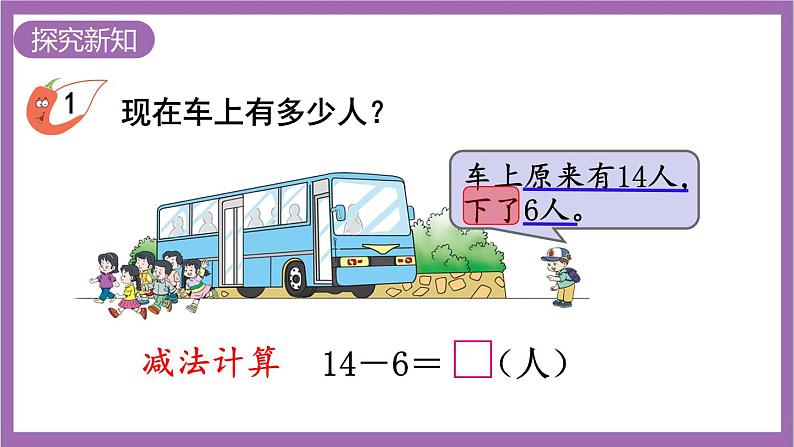 西师大版数学一年级上册6.3 14，15减几 课件第3页