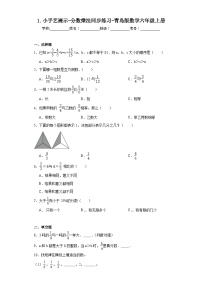 小学数学青岛版 (六三制)六年级上册一 小手艺展示——分数乘法综合训练题