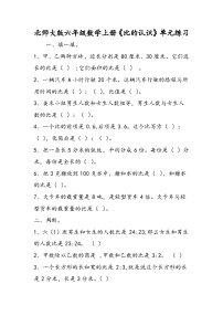 北师大版六年级数学上册《比的认识》单元练习