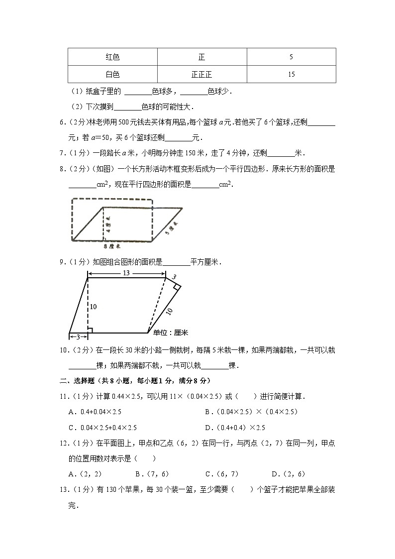 人教版数学五年级上学期期末预测卷05（含答案）第2页