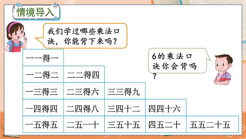 第四单元  表内乘法（一）  4.2.8 6的乘法口诀 人教数2上【课件+习题】02