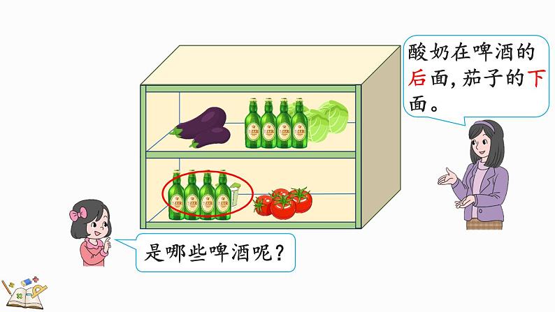 人教版数学一年级上册2.1 认识“上、下、前、后” 课件第3页