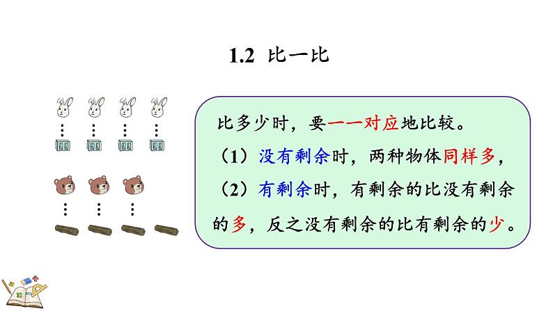 人教版数学一年级上册1.3 练习一 课件第5页