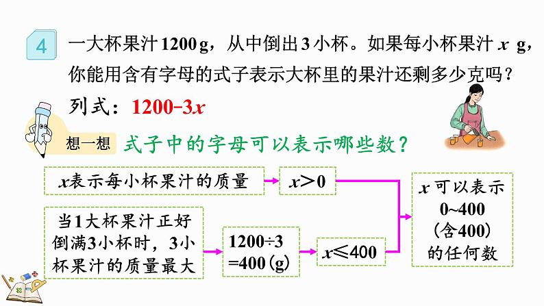 人教版数学五年级上册5.1.4 用字母表示数量关系（1）课件07