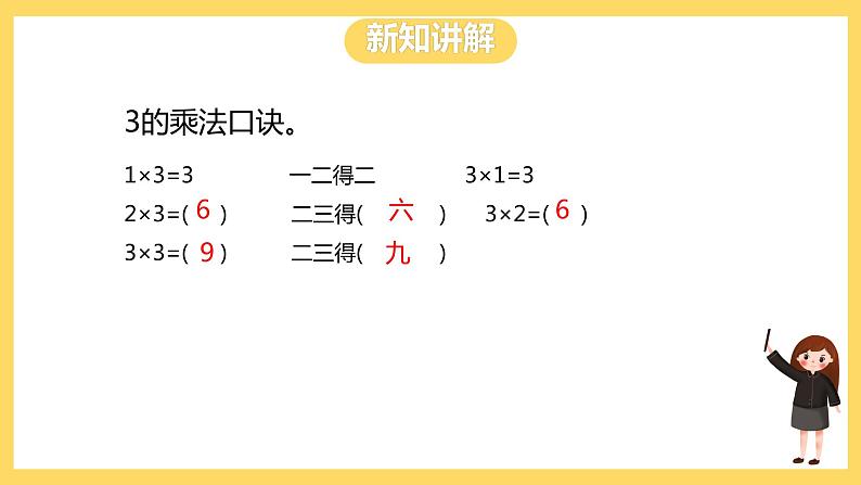 冀教版数学二上  3.3 2、3的乘法口诀 课件+教案07