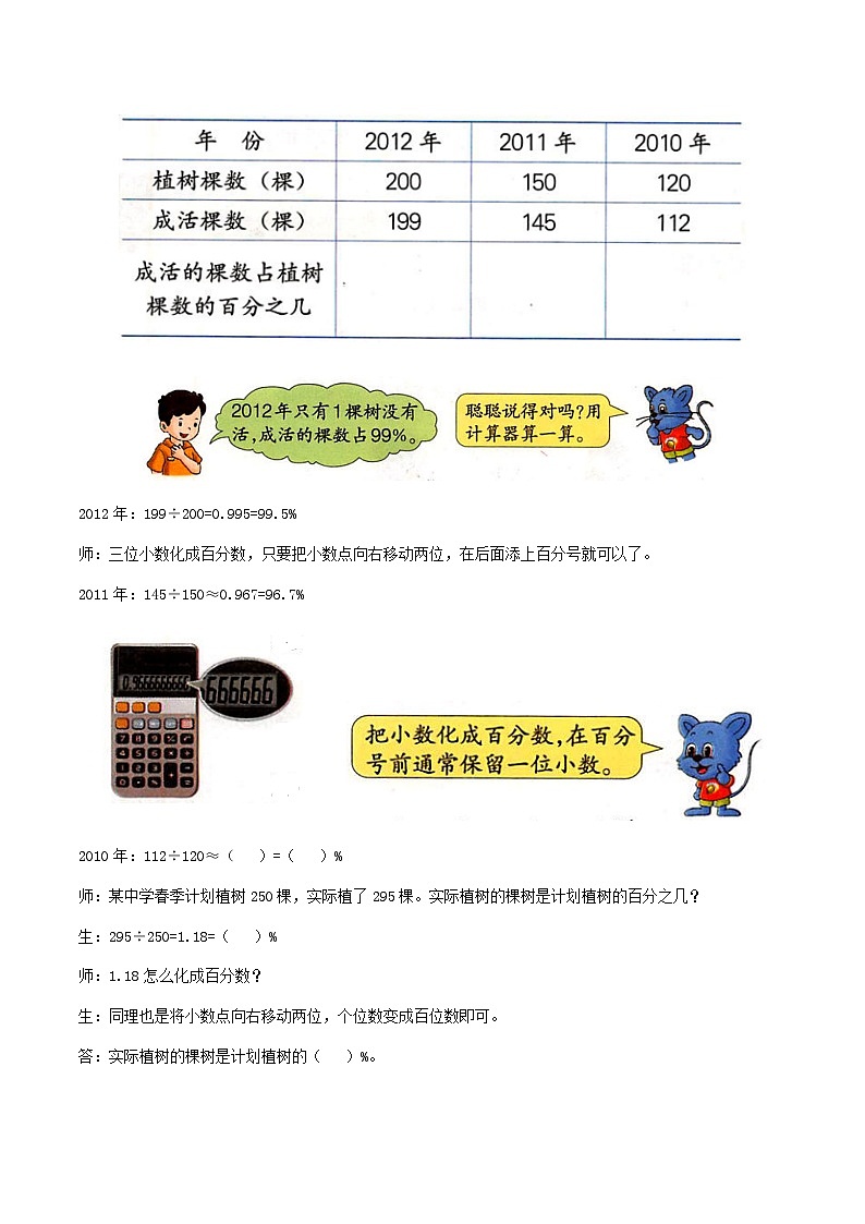冀教版数学六上 3.3百分数与小数的互化 课件+教案02