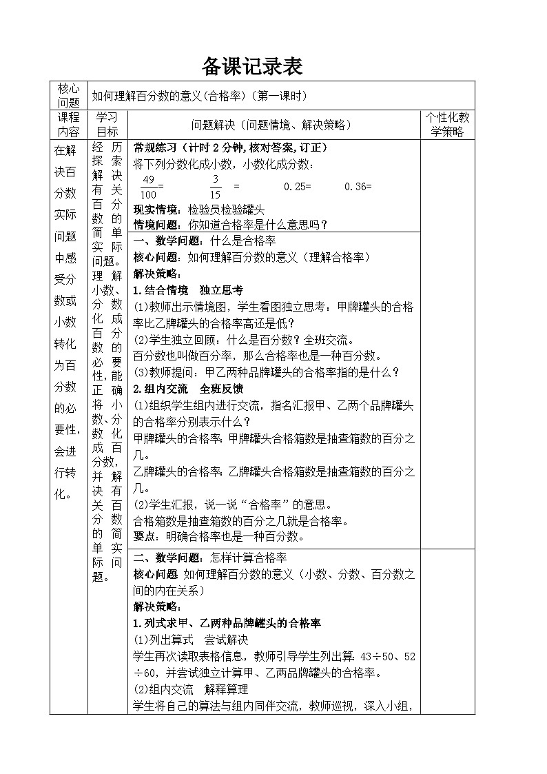 20.《合格率》第一课时-春华小学田雨第1页
