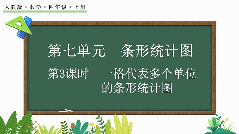 人教版四年级数学上册课件 7-3 一格代表多个单位的条形统计图01