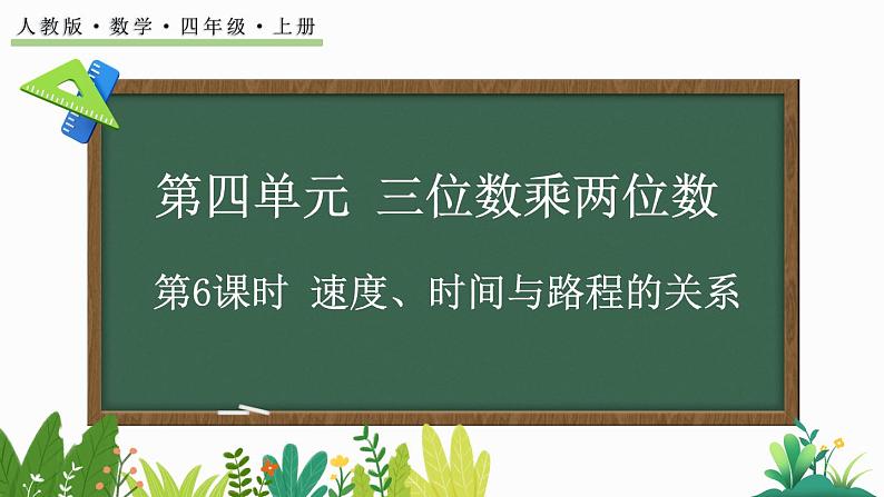 人教版四年级数学上册课件 4-6 速度、时间与路程的关系01