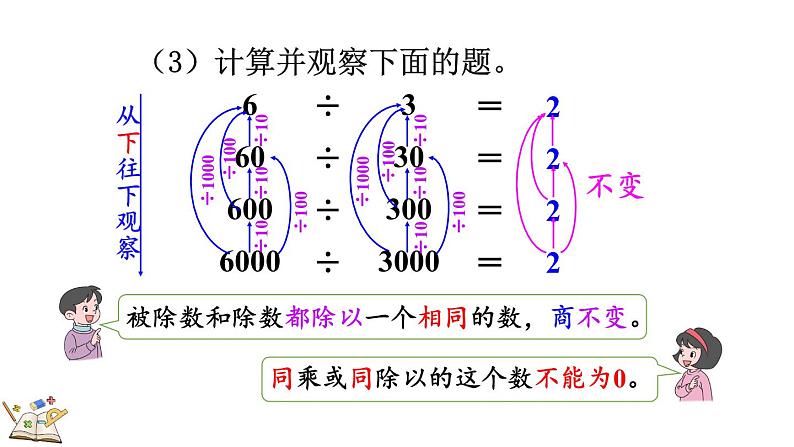 人教版四年级数学上册课件 6-2-11 商不变的规律08