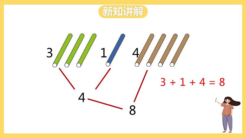 冀教版数学一上 8.5《连加》 课件+教案06