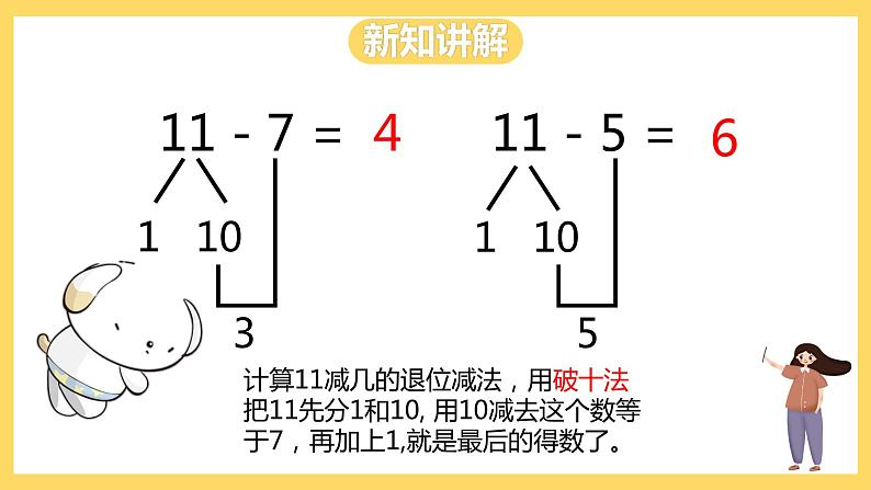 冀教版数学一上 9.2《11减几的退位减法》 课件+教案07