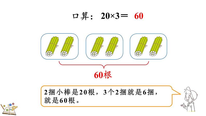 人教版数学三年级上册6.1.1 两位数乘一位数的口算（课件）第7页