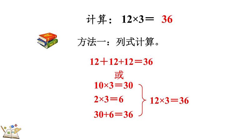 人教版数学三年级上册6.2.1 两、三位数乘一位数（不进位）的笔算（课件）第6页