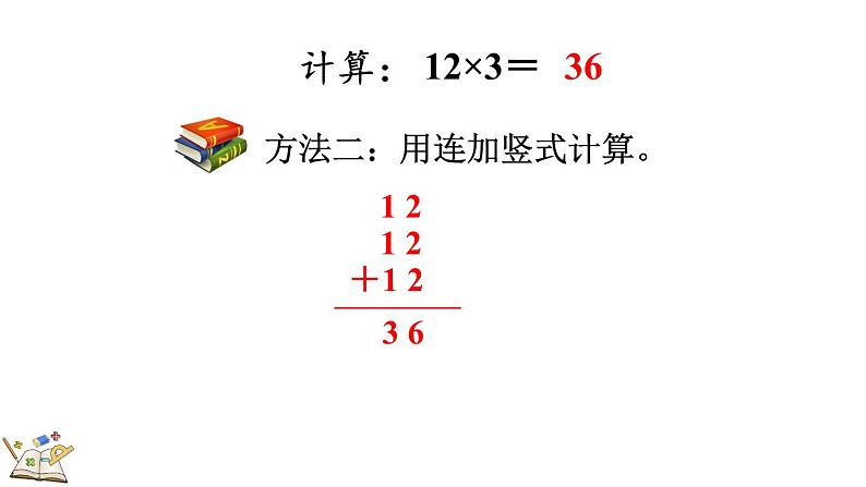 人教版数学三年级上册6.2.1 两、三位数乘一位数（不进位）的笔算（课件）第7页