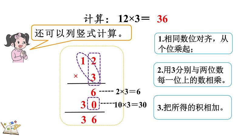 人教版数学三年级上册6.2.1 两、三位数乘一位数（不进位）的笔算（课件）第8页