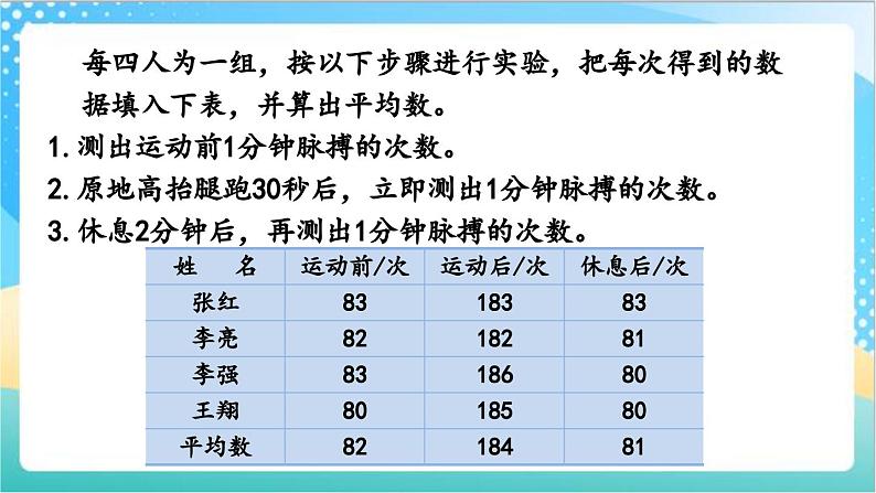 4.6 运动与身体变化 课件+练习-苏教版数学四上07