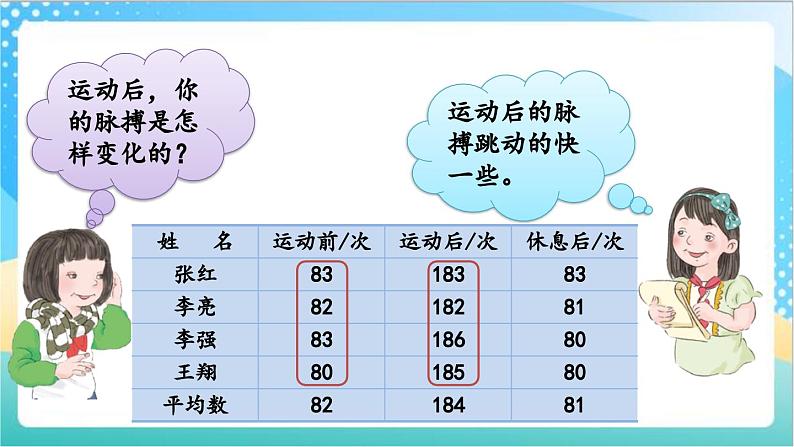 4.6 运动与身体变化 课件+练习-苏教版数学四上08