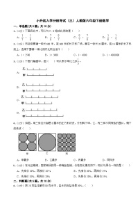 小升初入学分班考试（三）（试题）六年级下册数学人教版