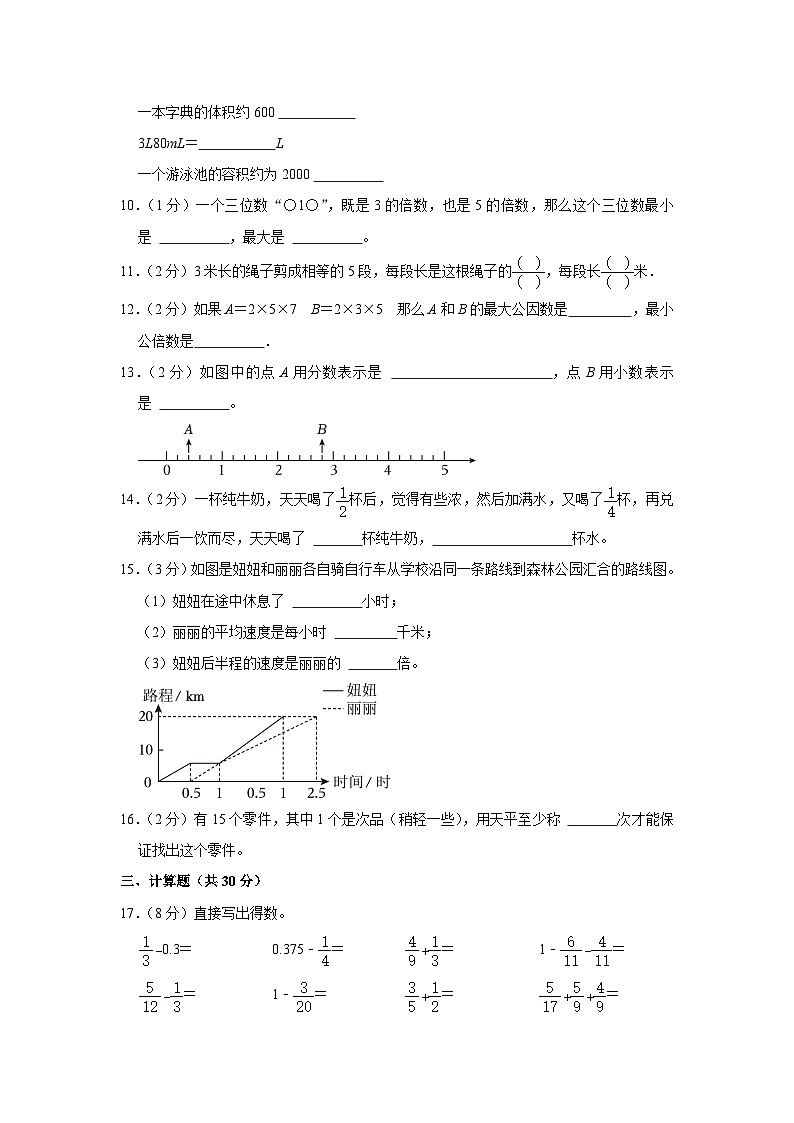 浙江省宁波市鄞州区2022-2023学年五年级下学期期末数学试卷第2页